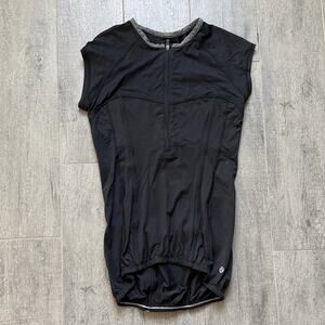 Lululemon Presta Cycling Jersey Black Reflective Bike Top Size 4